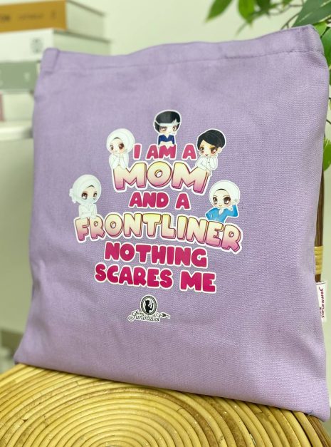 TOTE BAG I AM A MOM & FRONTLINER - LIGHT PURPLE