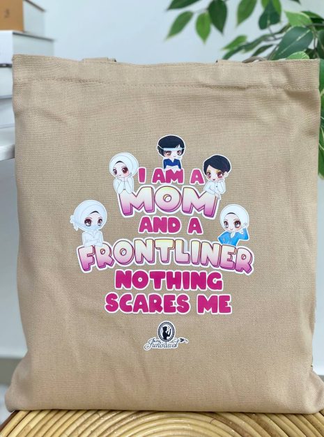 TOTE BAG I AM A MOM & FRONTLINER - NUDE