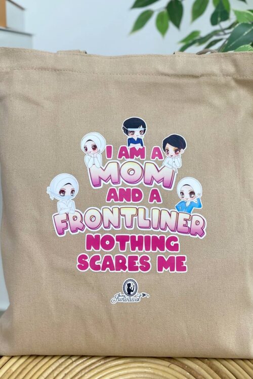 TOTE BAG I AM A MOM & FRONTLINER - NUDE