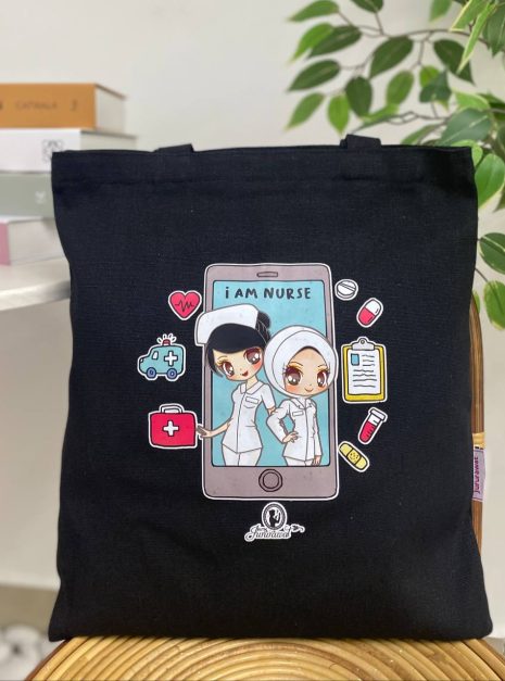 TOTE BAG I AM A NURSE - BLACK