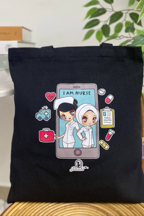 TOTE BAG I AM A NURSE - BLACK