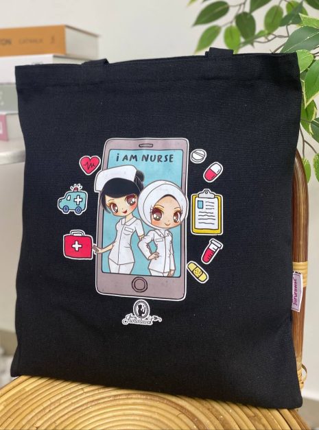 TOTE BAG I AM A NURSE - BLACK