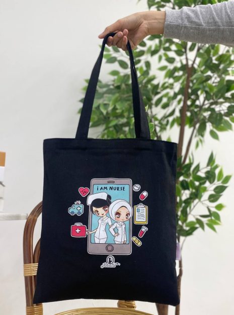 TOTE BAG I AM A NURSE - BLACK