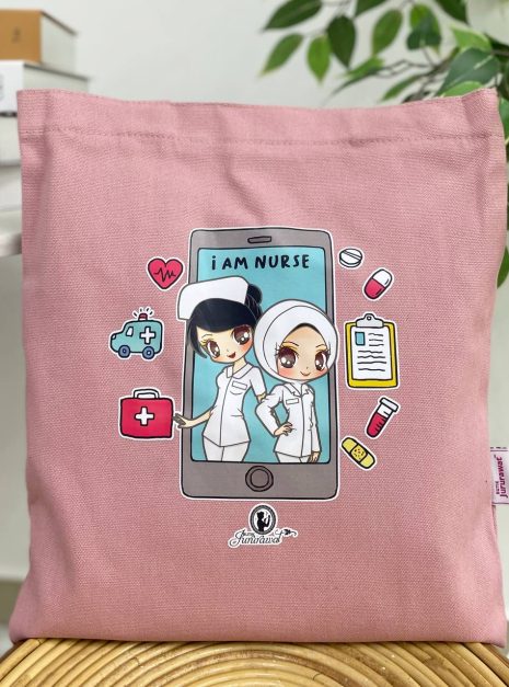 TOTE BAG I AM A NURSE - PINK