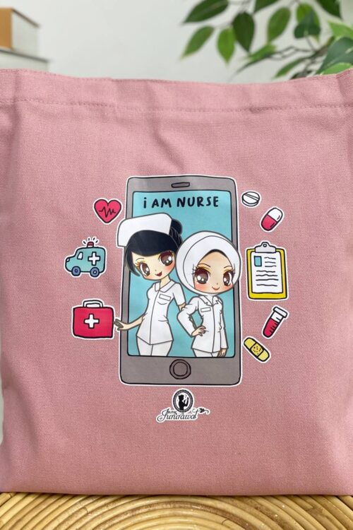 TOTE BAG I AM A NURSE - PINK