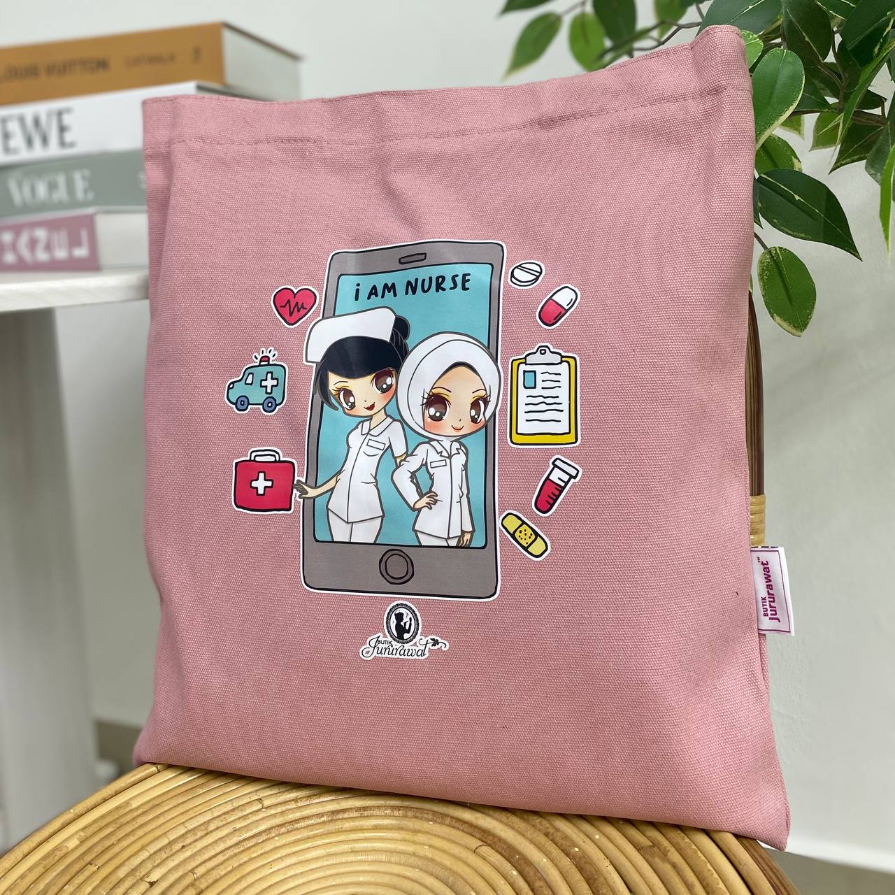 TOTE BAG I AM A NURSE - PINK