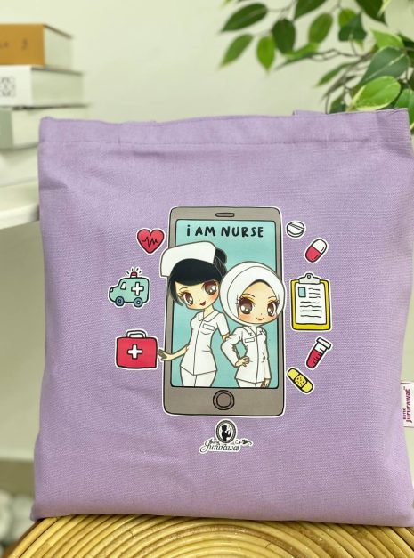 TOTE BAG I AM A NURSE - PURPLE