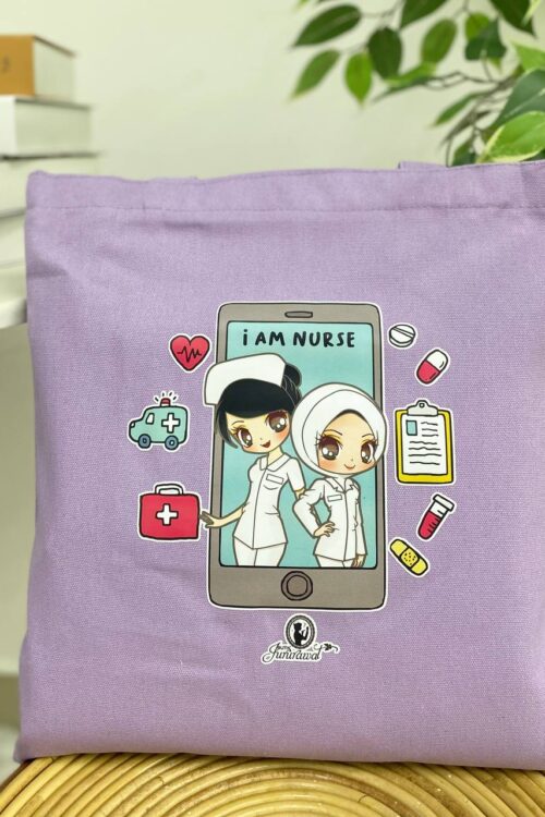 TOTE BAG I AM A NURSE - PURPLE