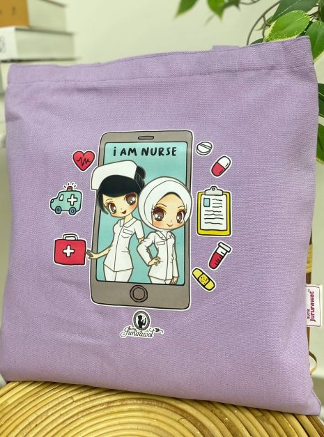 TOTE BAG I AM A NURSE - PURPLE