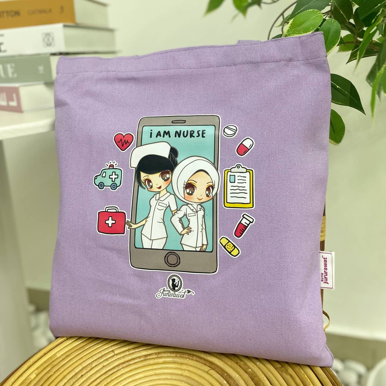 TOTE BAG I AM A NURSE - PURPLE