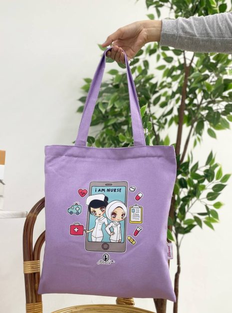 TOTE BAG I AM A NURSE - PURPLE