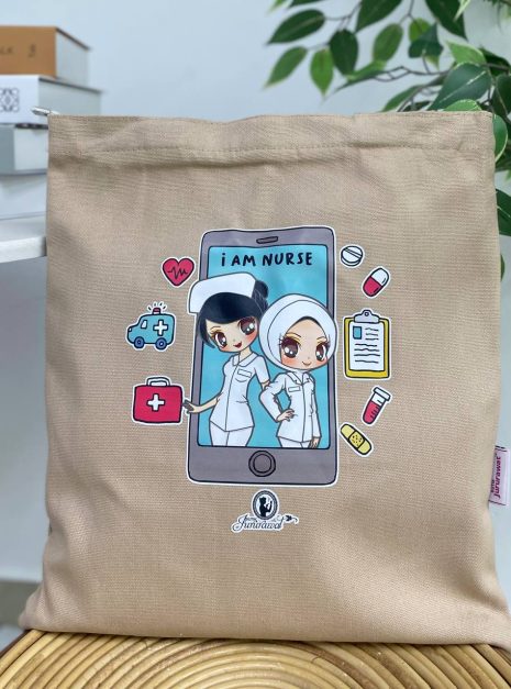 TOTE BAG I AM A NURSE - NUDE