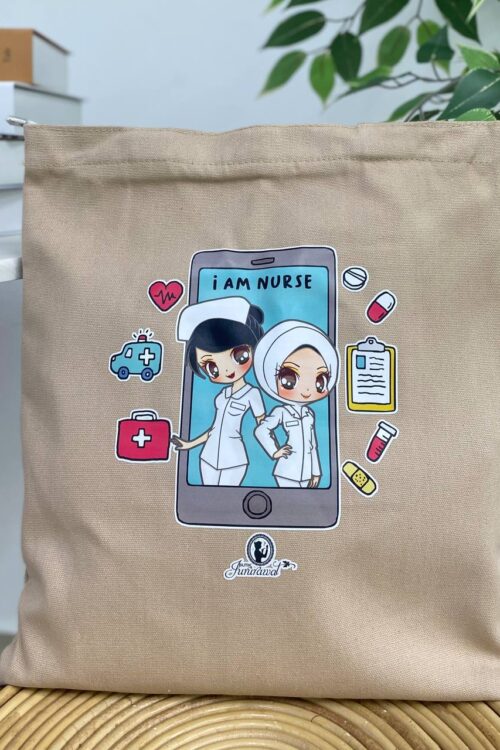 TOTE BAG I AM A NURSE - NUDE