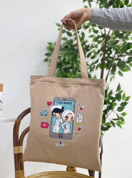 TOTE BAG I AM A NURSE - NUDE