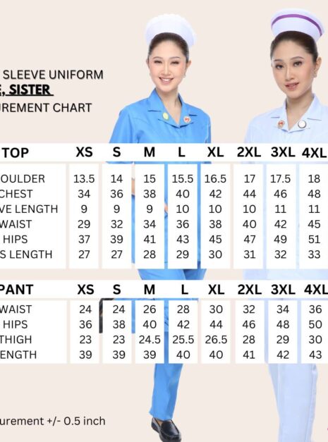 NURSE SHORT SLEEVE UNIFORM (ONE SET TOP & PANT)