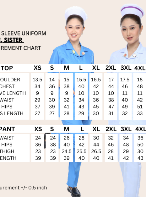 SISTER SHORT SLEEVE UNIFORM - (ONE SET TOP & PANT)