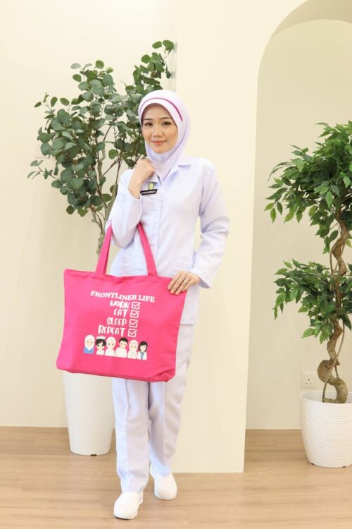 TOTE BAG FRONTLINER LIFE - HOT PINK