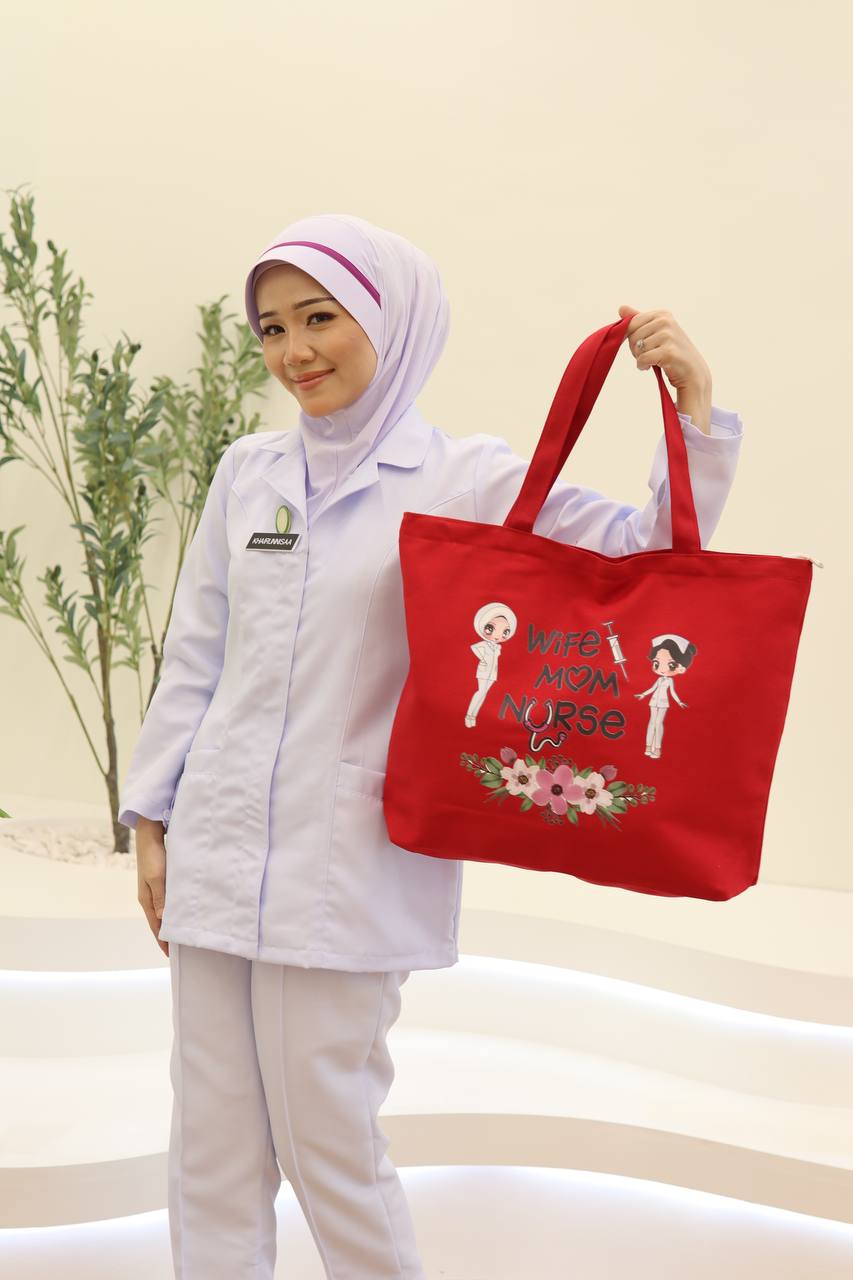 TOTE BAG WIFE MOM NURSE - RED