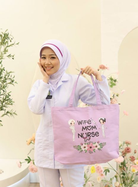 TOTE BAG WIFE MOM NURSE - LIGHT PURPLE