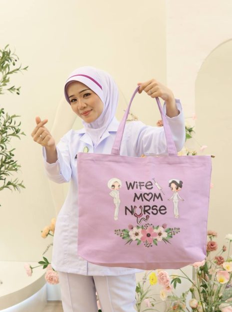 TOTE BAG WIFE MOM NURSE - LIGHT PURPLE