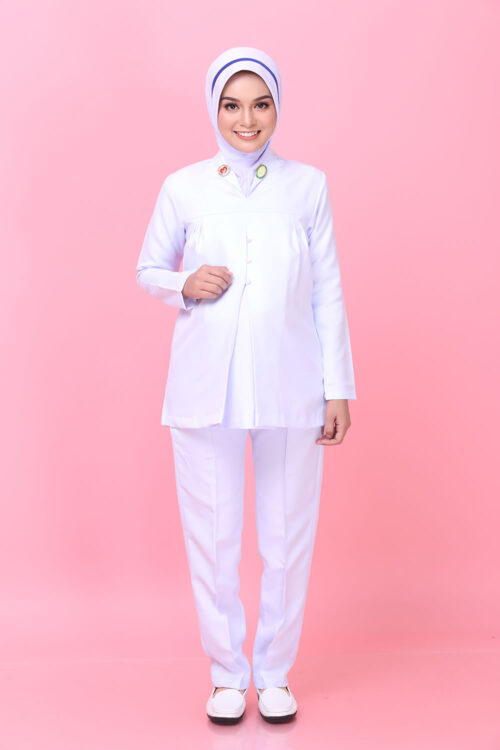 NURSE LONG SLEEVE MATERNITY UNIFORM (ONE SET TOP & PANT)