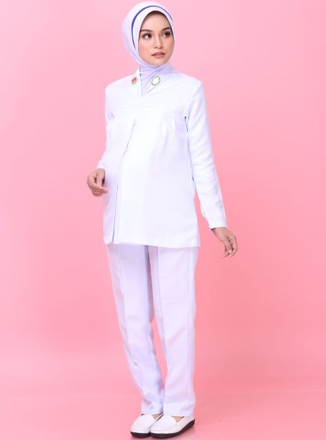 NURSE LONG SLEEVE MATERNITY UNIFORM (ONE SET TOP & PANT)