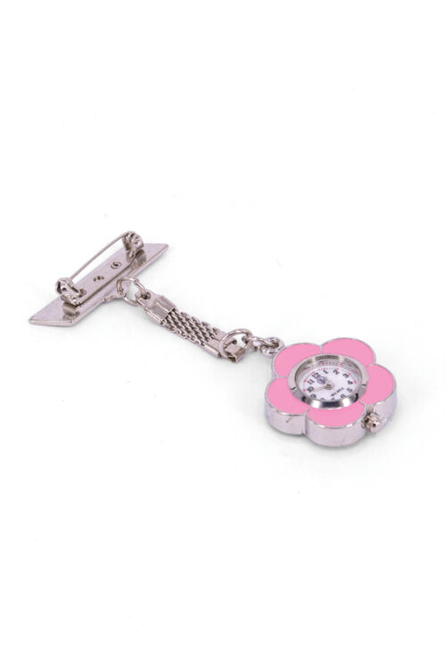 Pin Watch Metal Flower - Pink