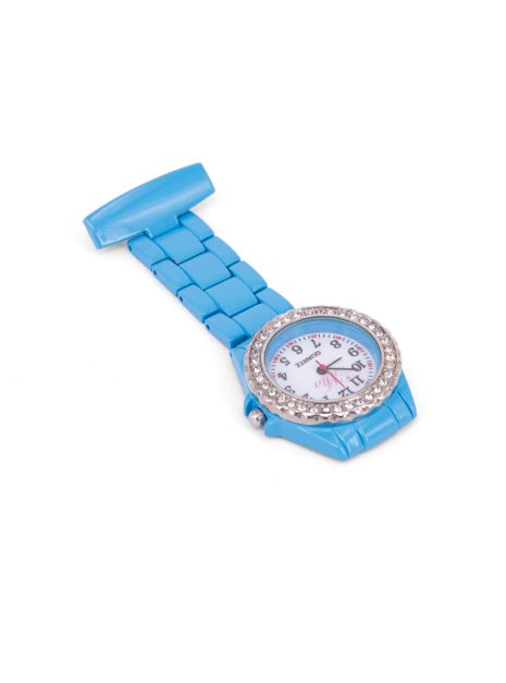 Pin Watch Metal with Diamond - Blue