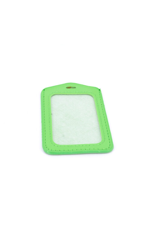 Single Pocket Vertical ID Card Holder PU Leather-LIGHT GREEN