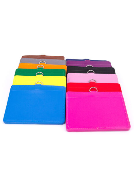  DOUBLE POCKET CARD HOLDER HORIZONTAL -Brown