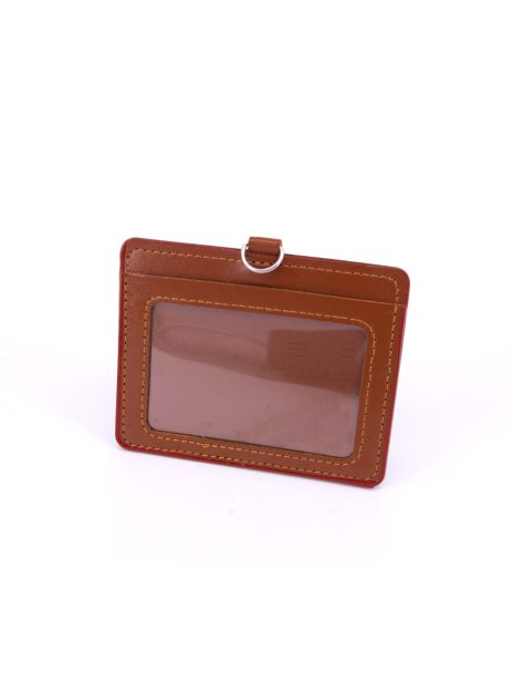  DOUBLE POCKET CARD HOLDER HORIZONTAL -Brown