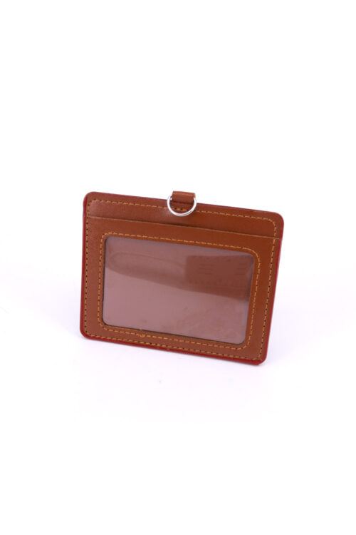 DOUBLE POCKET CARD HOLDER HORIZONTAL -Brown