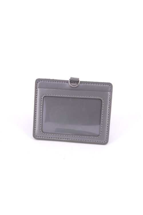 DOUBLE POCKET CARD HOLDER HORIZONTAL -GREY