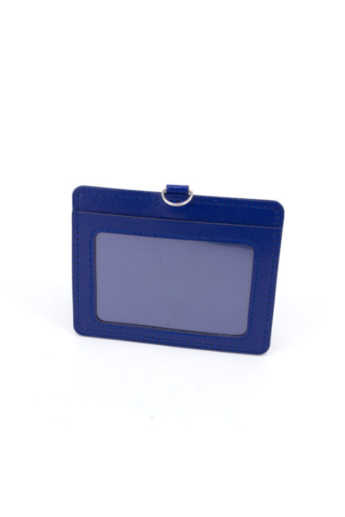 DOUBLE POCKET CARD HOLDER HORIZONTAL -DARK BLUE