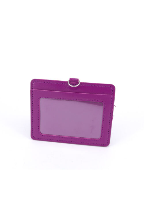 DOUBLE POCKET CARD HOLDER HORIZONTAL -PURPLE