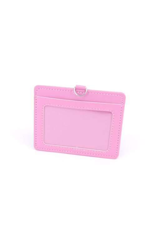 DOUBLE POCKET CARD HOLDER HORIZONTAL -LIGHT PINK