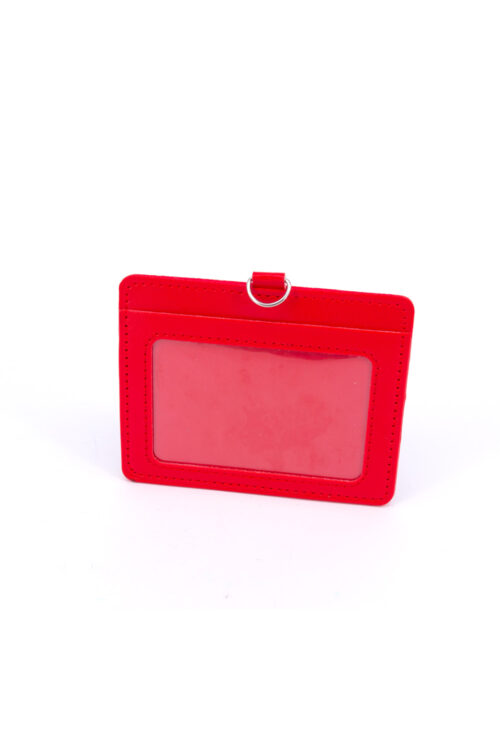 DOUBLE POCKET CARD HOLDER HORIZONTAL -RED