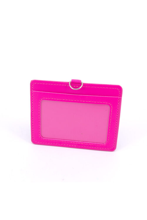 DOUBLE POCKET CARD HOLDER HORIZONTAL -HOT PINK