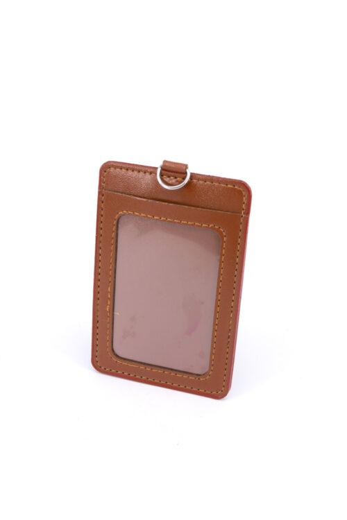 DOUBLE POCKET CARD HOLDER VERTICAL -BROWN
