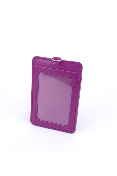 DOUBLE POCKET CARD HOLDER VERTICAL -PURPLE