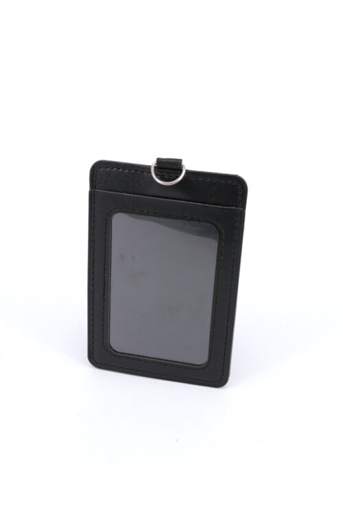 DOUBLE POCKET CARD HOLDER VERTICAL - BLACK