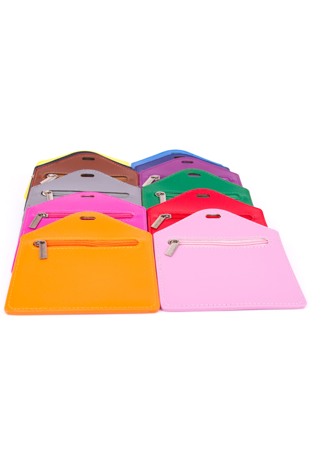 Multiple Card Holder With Zip Horizontal - YELLOW
