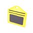 Multiple Card Holder With Zip Horizontal - YELLOW