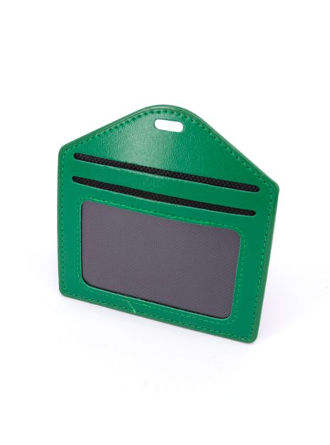 Multiple Card Holder With Zip Horizontal - GREEN