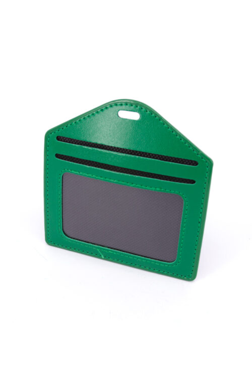 Multiple Card Holder With Zip Horizontal - GREEN