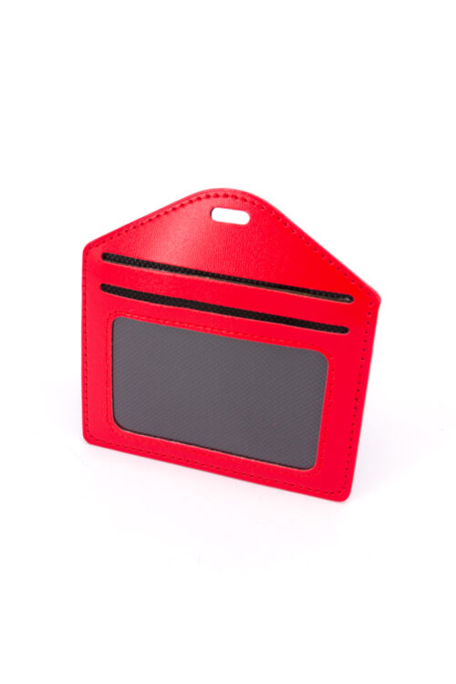 Multiple Card Holder With Zip Horizontal - RED