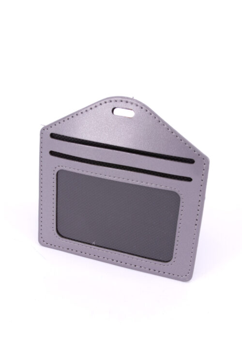 Multiple Card Holder With Zip Horizontal - GREY