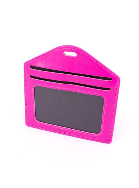 Multiple Card Holder With Zip Horizontal - HOT PINK