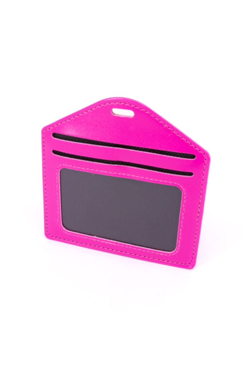 Multiple Card Holder With Zip Horizontal - HOT PINK