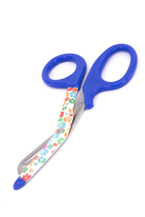 CLEARANCE STOCK Bandage Scissor Printed Flowers - Blue handle
